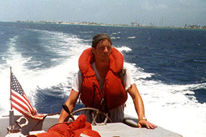Returning to ship from enewetak atoll in 1977.
