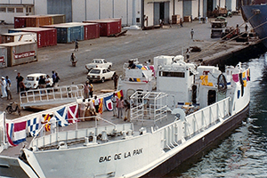 The LCU—dubbed Le Bac de la Paix (the boat of peace) was a gift from the United States to Djibouti to enhance the country's inadequate commercial transportation system.